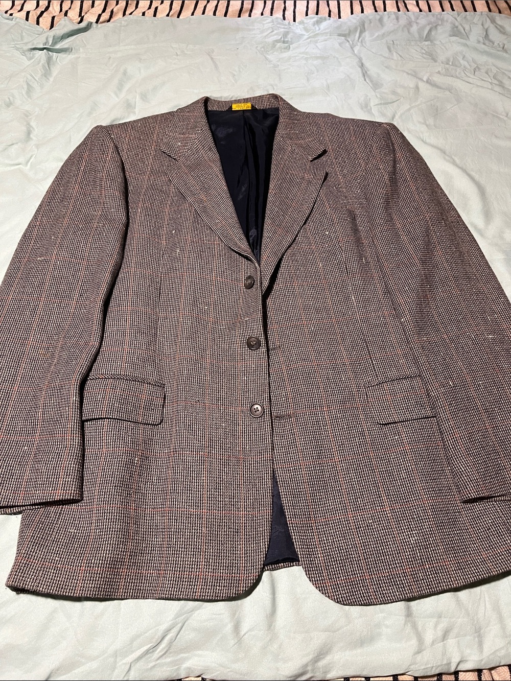 Men's Patterned Brown Glen Plaid Blazer